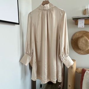 Gold Long sleeve Mini High Neck Dress - H&M - S